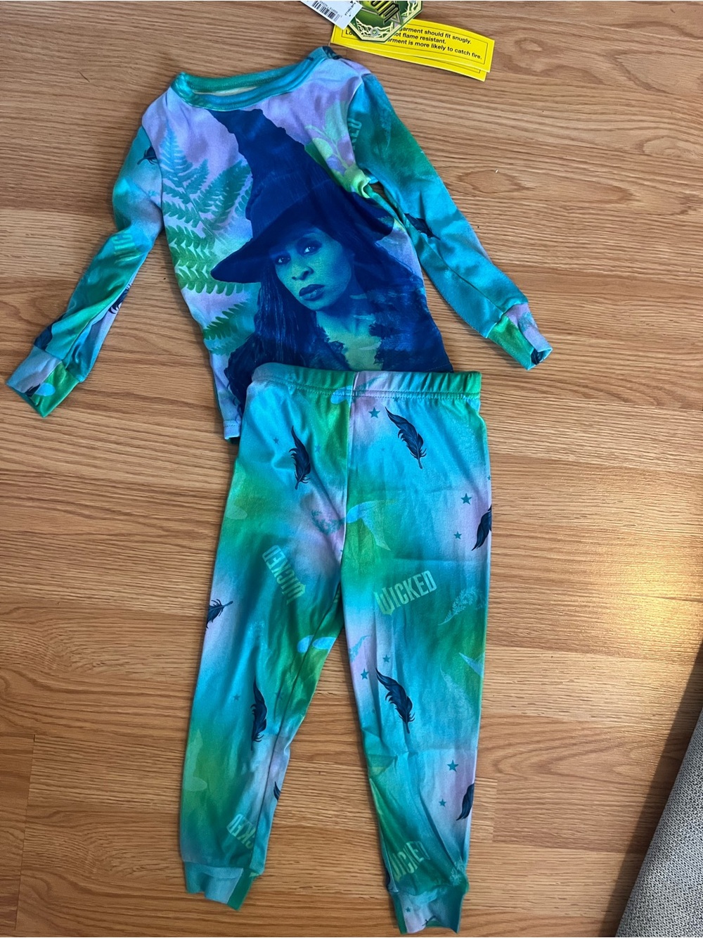 Wicked Themed Kids Pajama Set - Teal & Blue Tie-Dye